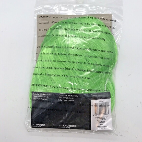 Green Halloween Wig Cosplay Party Costume OSFM Long  Bob With Bangs Hair NIP - Picture 6 of 6